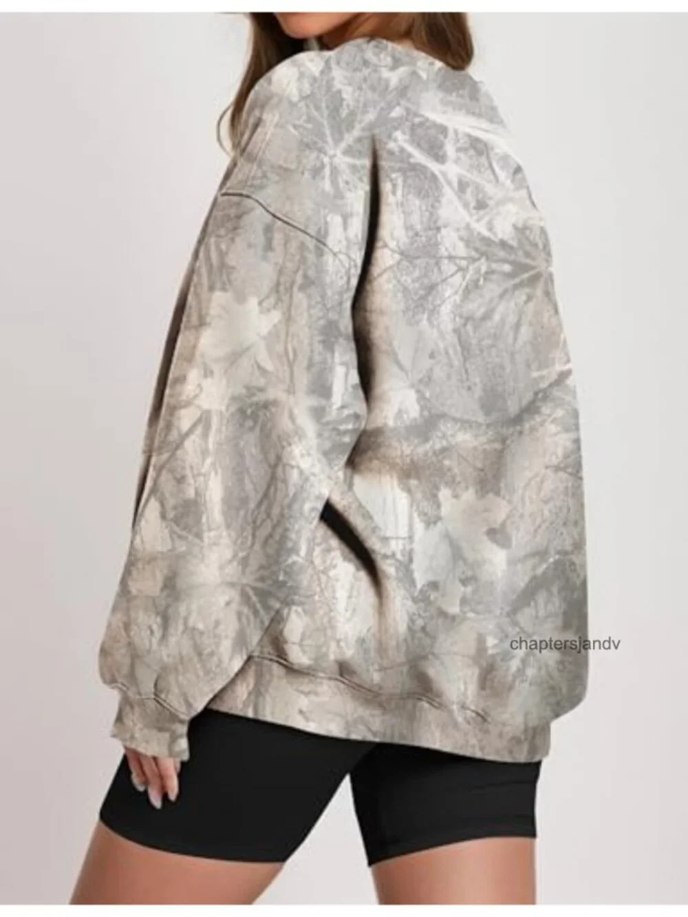 Womens Camo Sweatshirt Oversized Maple Leaf Graphic Crewneck Long Sleeve Fall